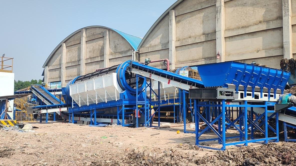 Waste processing and recycling plant